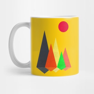 Minimalist Abstract Nature Art #12 Vibrant, Geometric, Colorful Mountains Mug